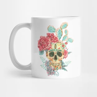 vintage skull roses cactus Mug